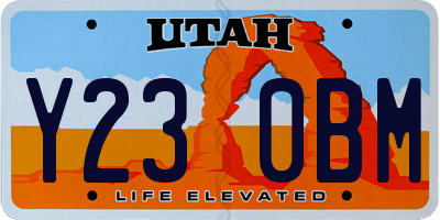 UT license plate Y230BM
