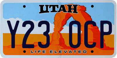 UT license plate Y230CP