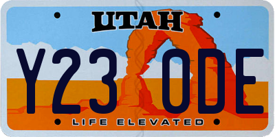UT license plate Y230DE