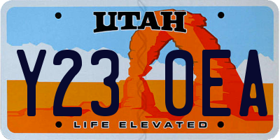 UT license plate Y230EA