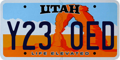 UT license plate Y230ED