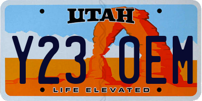UT license plate Y230EM