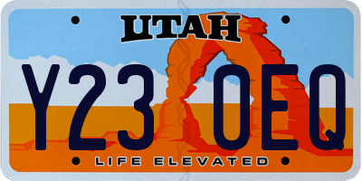 UT license plate Y230EQ