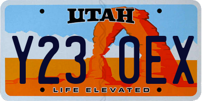 UT license plate Y230EX