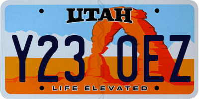UT license plate Y230EZ