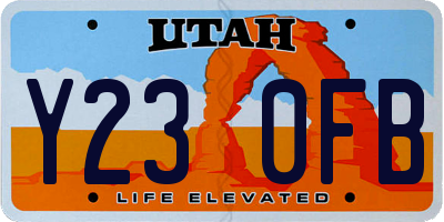 UT license plate Y230FB