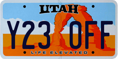 UT license plate Y230FF