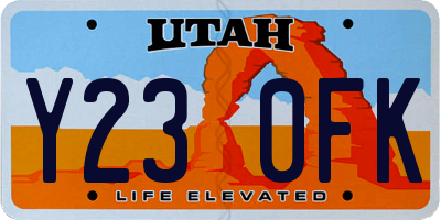 UT license plate Y230FK