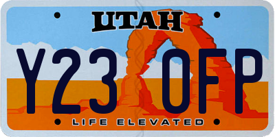 UT license plate Y230FP