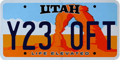 UT license plate Y230FT