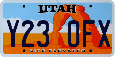 UT license plate Y230FX