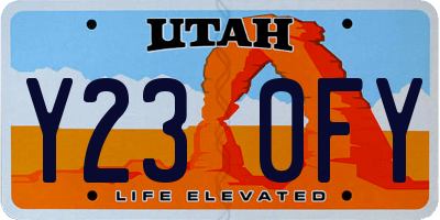 UT license plate Y230FY