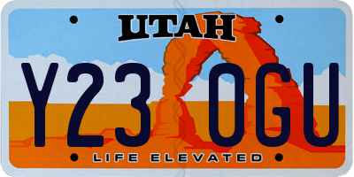 UT license plate Y230GU