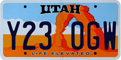 UT license plate Y230GW