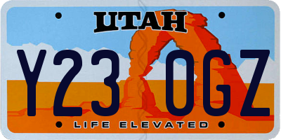 UT license plate Y230GZ