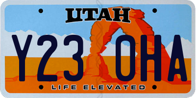 UT license plate Y230HA