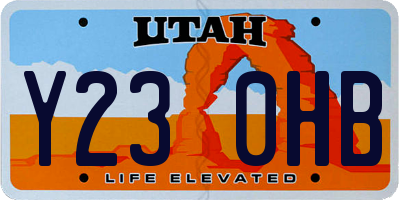 UT license plate Y230HB