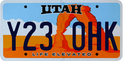 UT license plate Y230HK