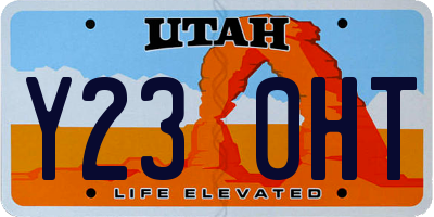 UT license plate Y230HT