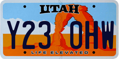 UT license plate Y230HW