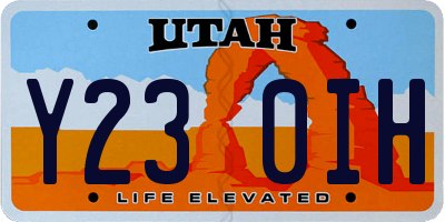 UT license plate Y230IH