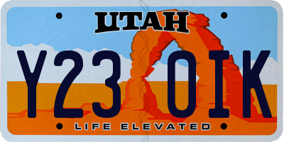 UT license plate Y230IK