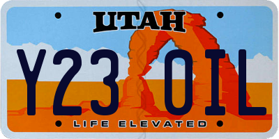 UT license plate Y230IL