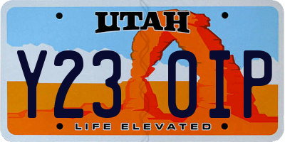 UT license plate Y230IP