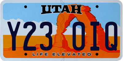 UT license plate Y230IQ