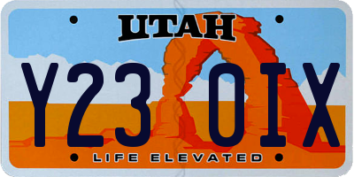 UT license plate Y230IX