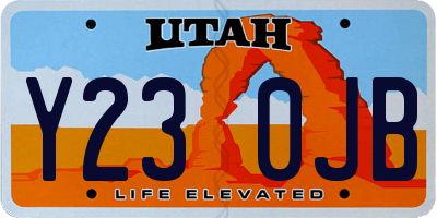 UT license plate Y230JB