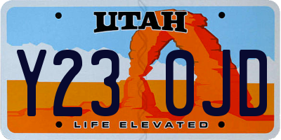 UT license plate Y230JD