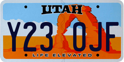 UT license plate Y230JF