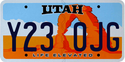 UT license plate Y230JG
