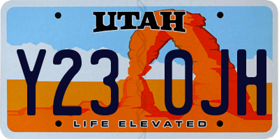 UT license plate Y230JH