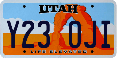UT license plate Y230JI
