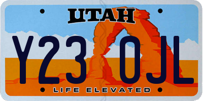 UT license plate Y230JL
