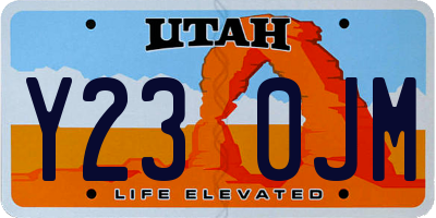 UT license plate Y230JM