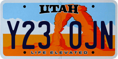 UT license plate Y230JN