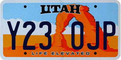 UT license plate Y230JP