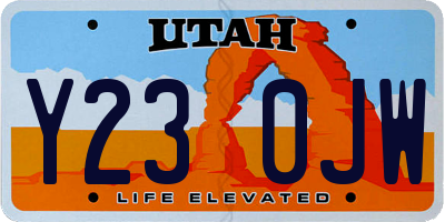 UT license plate Y230JW