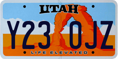 UT license plate Y230JZ