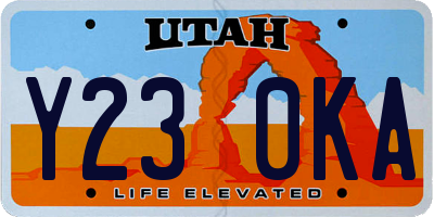 UT license plate Y230KA