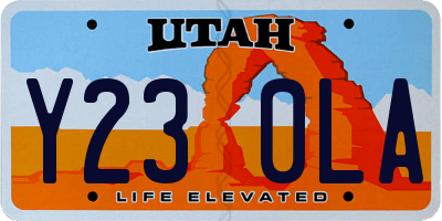 UT license plate Y230LA