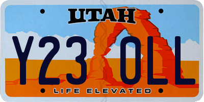 UT license plate Y230LL