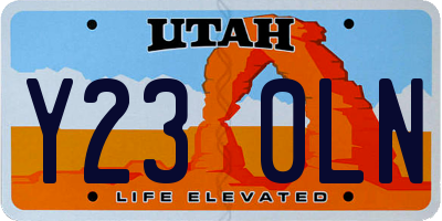 UT license plate Y230LN