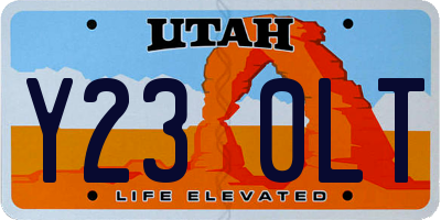 UT license plate Y230LT