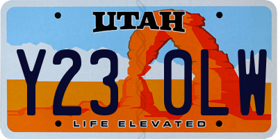 UT license plate Y230LW