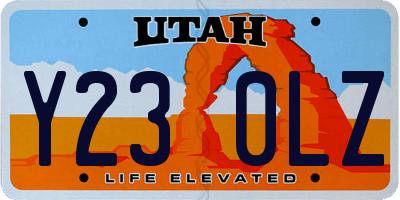 UT license plate Y230LZ