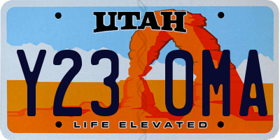 UT license plate Y230MA
